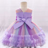 NT Flower Chest Frill Multi Color Purple Frock 9905