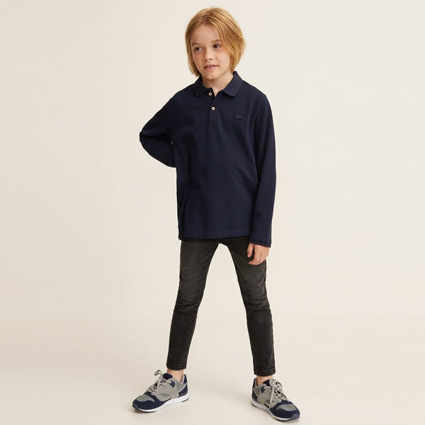 MNG Full Sleeves Navy Blue Polo 505
