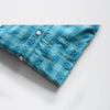 Two Tone Slim Fit  Check Cerulean Blue Casual Shirt 8867