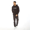 FC Front White Print Black Fleece Hoodie 10045