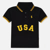 B.X USA Embroided Small Pony Black Polo 11116