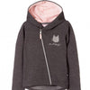 L&S Meow Charcoal Zipper for Girls 626