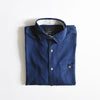 SPF Custom Fit Sleek Textured Navy Blue Casual Shirt