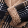 F.Happiness Square Pocket Dark Blue & Beige  Warm Woolen Coat 10534