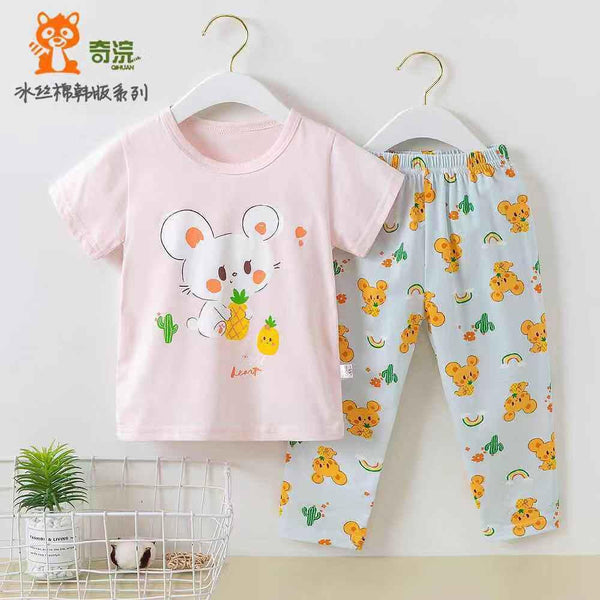 KBO Joyful Heart Mice Powder Pink 2 Piece Trouser Set 4561