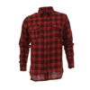 Mens CNS Long Sleeve Cotton Casual Check Shirt Single Cuff Red