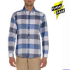 S W Check Blue White Linen Blend  Casual Shirt 8876