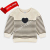 IR Black Heart With Brown  Stripes Off White Sweatshirt 2981