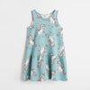 HM Unicorn Print Bluish Grey Frock 9559