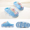 DS Elsa Print Elastic Grip Warm Sky Blue Winter Slippers 8330