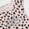 HM Wild Heart Black Dots Soft Pink Sleeveless Frock 8774