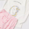 MAX Unicorn Dreams White With Pink Fluffy Fleece Two Piece Trouser Set 10237