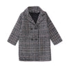 XL Slim & Long Style Black & White Check Warm WoolenCoat 10531