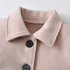 CN Front Button Style Beige Warm Dress Coat With Bow Belt 10539