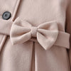 CN Front Button Style Beige Warm Dress Coat With Bow Belt 10539