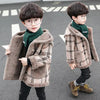 RXKZ 6 Buttons Fur Pockets Check Brown Inside Fur Warm Coat 10529