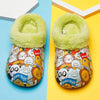 NHS Super Style Cartoon Print Green Warm Slippers 10651