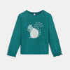 OKD Floral Squirrel Full Sleeves Teal T-Shirt 10871