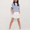 MNG Cross Pocket White Soft Shorts 9351