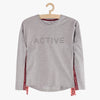 LS Active Reflector BE STRONG Grey Full Sleeves T-Shirt 8363