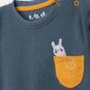 51015 Rabbit Yellow Pocket Cadet Blue T-Shirt 8365