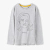 LS Face Friends Grey Full Sleeves T-Shirt 8352