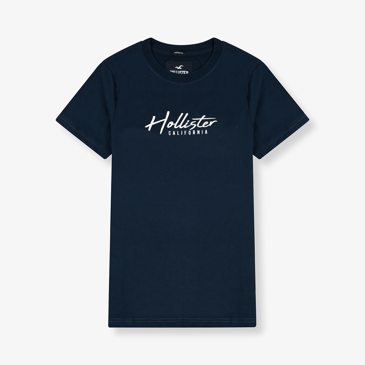 Hollister Script Logo Navy Blue T-Shirt 9402 – BrandsXpress