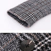 XL Slim & Long Style Black & White Check Warm WoolenCoat 10531