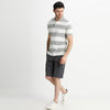 GAP Rugby Grey Stripe Pique Basic Polo Shirt (Label Removed) 3386