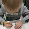 Mine Craft Spray Print Fleece Grey Sweatshirt 10554