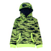 GRG Neon Green Waves Print Fleece Hoodie 10567