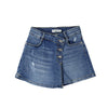 OM Front Style Sequin Hearts Denim Blue Girls Short 10789