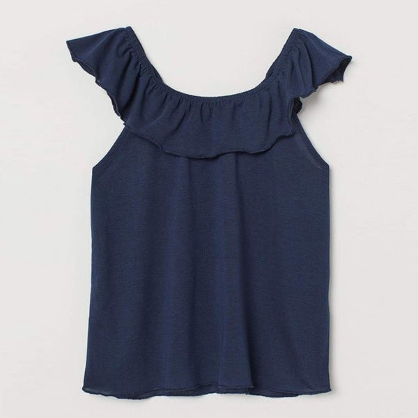 H&M Ruffle Navy Blue Top 11761