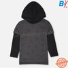 NDC Cool Dude Contrast Hood Full Sleeves Grey T Shirt 10381