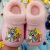 CN Tom & Jarry Print Pink Warm Slippers 10616