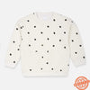 ZR Polka Dots Double Pockets White Fleece Sweatshirt 10350