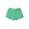 OM British Green & White Check Cotton Girls Shorts 9499