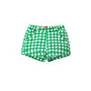 OM British Green & White Check Cotton Girls Shorts 9499