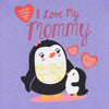 B.X I Love Mummy Penguin Print Purple  Sweatshirt 8509