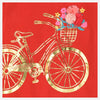 ZR Aplic Flower Foil Cycle Printed Red Sweatshirt 8053