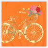 ZR Aplic Flower Foil Cycle Printed Orange Sweatshirt 8055
