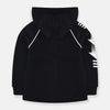 Reflecting Border Zip Pocket Black Zipper Hoodie 8209