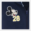 B.X Embroidered Mickey 28 Navy Blue Zipper Hoodie 8497