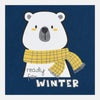 B.X Ready For Winter Bear Print Teal Blue Sweatshirt 8488