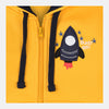 B.X Blast Off Embroidered Rocket Yellow Fleece Zipper Hoodie 8510