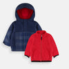 PLC Check Panel Navy Blue Puffer Jacket With inner Fleece 7954