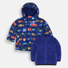 PLC All Over Cars Print Blue Puffer Jacket Without  Inner Fleece 7953