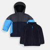 PLC Color Black Light Blue With Grey Puffer Jacket With Inner Fleece 7958