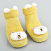 XB Cute Bear Face Mustard Socks Booties 2729