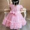 CN Front Bow Flare Bottom Pink Fancy Frock 10727